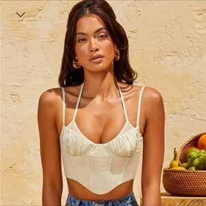 Oh Polly beige corset top